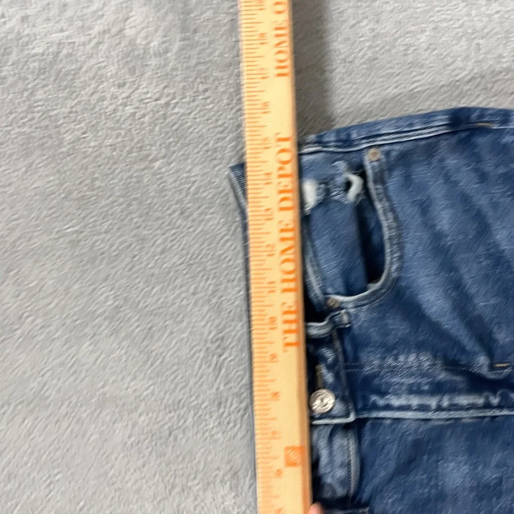 American Eagle Jeans Womens 8 Blue Mom Stretch High Rise Distressed Denim Skater